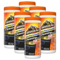Pacote com 6 toalhetes de limpeza para carros Armor All, sem fiapos, laranja