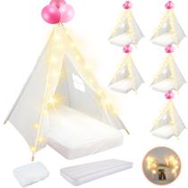 Pacote com 6 unidades Teepee Tent Lemosae com luz de corda inflável