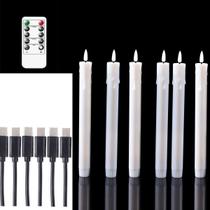Pacote com 6 velas cônicas LED recarregáveis Datomarry 25,5 cm