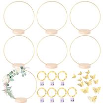 Pacote com 7 anéis de luzes de fada LED Floral Hoop MJRASG de 20 cm Pacote com 7 anéis de luzes de fada LED Floral Hoop MJRASG de 20 cm