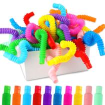 Pacote com 72 brinquedos sensoriais Pop Tubes Siwarm Fidget para crianças