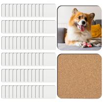 Pacote com 72 porta-copos de sublimação Guiqulai, 10 x 10 cm, MDF, parte traseira em cortiça