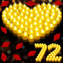 Pacote com 72 velas de chá LED amarelas sem chama, 3,8 cm