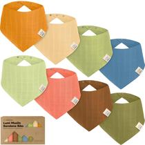 Pacote com 8 babadores de bebê com bandana de musselina KeaBabies, macios e absorventes