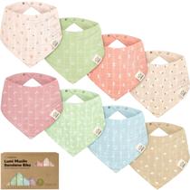 Pacote com 8 babadores KeaBabies Muslin Baby, 100% algodão macio