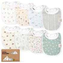 Pacote com 8 babadores orgânicos KeaBabies, macios absorventes