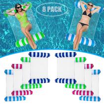Pacote com 8 brinquedos de rede infláveis Pool Floats, tamanho adulto, 4 em 1