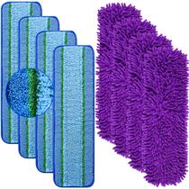 Pacote com 8 esfregões para a família de esfregões Bona, microfibra reutilizável
