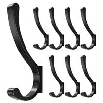 Pacote com 8 ganchos para cabide e suporte de parede alumínio preto açafrão Pacote com 8 ganchos para cabide e suporte de parede alumínio preto açafrão