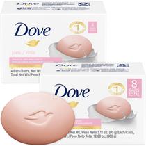 Pacote com 8 sabonetes Dove Pink Beauty Bar, 90g cada hidratante Pacote com 8 sabonetes Dove Pink Beauty Bar, 90g cada hidratante