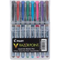 Pacote com 8 unidades de tinta líquida Marker Pilot V Razor Point