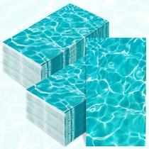 Pacote com 80 guardanapos descartáveis para hóspedes Water Waves Blue 40x20 cm