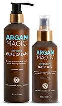 Pacote combinado Argan Magic Defining Curl e óleo para cabelo 250ml
