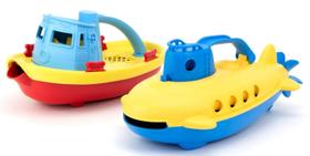 Pacote combinado de brinquedos Green Toys, rebocador e submarino fabricado nos EUA