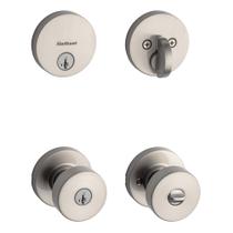 Pacote combinado de fechadura de porta Kwikset 991 Pismo Kaneta de entrada com chave