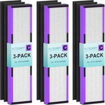 Pacote combinado de filtros purificadores de ar 3 HEPA + 6 pré-filtros Hfunmo