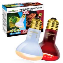 Pacote combinado de lâmpadas de calor REPTIZOO 75W para répteis, 2 unidades