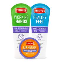 Pacote combinado de tratamento noturno O'Keeffe's Working Hands, Feet & Lip