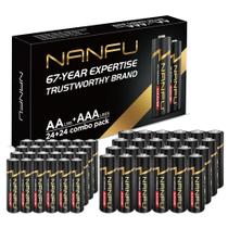 Pacote Combo de Pilhas Alcalinas NANFU AA 24 e AAA 24