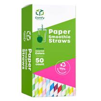 Pacote confortável de canudos de papel: Jumbo Smoothie de 10 mm (50 unidades)