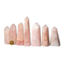 Pacote de 1 Kg de Pontas de Quartzo Rosa Tipo B - 80 a 200g - Ideal para Revenda