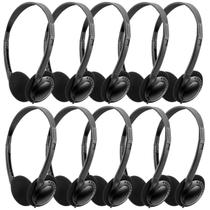 Pacote de 10 fones de ouvido Wensdo Classroom para estudantes escolares pretos
