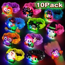 Pacote de 10 pulseiras NPET Halloween Light Up LED para crianças