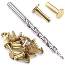 Pacote de 10 rebites de cutelaria e furadeira para alças e reparos de bricolage Pacote de 10 rebites de cutelaria e furadeira para alças e reparos de bricolage