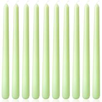 Pacote de 10 velas cônicas verdes claras Yiflyer, 25 cm, sem perfume