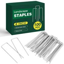 Pacote de 100 estacas de jardim galvanizadas Landscape Staples CEWOR de 10 cm