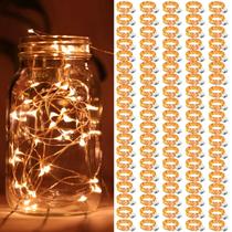 Pacote de 100 Fairy Lights ZGWJ, operado por bateria, 2 m de laranja Pacote de 100 Fairy Lights ZGWJ, operado por bateria, 2 m de laranja