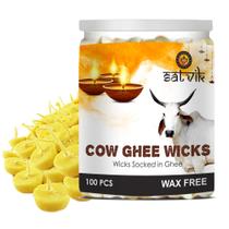 Pacote de 100 ghee de vaca Ghee Wicks Craftsman SATVIK 100% puro Pacote de 100 ghee de vaca Ghee Wicks Craftsman SATVIK 100% puro