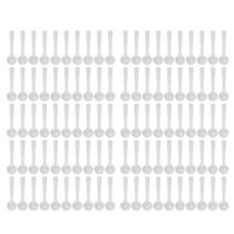 Pacote de 100 mini colheres de medição brancas de 2 ml de plástico