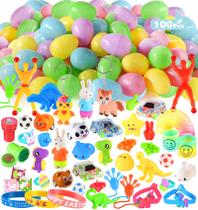 Pacote de 100 ovos de Páscoa pré-cheios com brinquedos inovadores para crianças