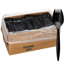 Pacote de 1000 descartáveis Sporks Elegant Disposables Black Pacote de 1000 descartáveis Sporks Elegant Disposables Black