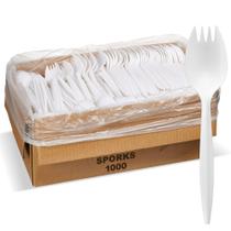 Pacote de 1000 descartáveis Sporks Elegant Disposables White
