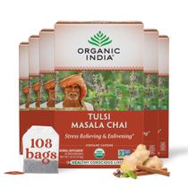 Pacote de 108 sacos de chá orgânico da Índia Tulsi Masala Chai