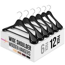 Pacote de 12 cabides de madeira HOUSE DAY Wide Shoulder Pacote de 12 cabides de madeira HOUSE DAY Wide Shoulder