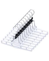 Pacote de 12 calças e cabides AMKUFO Plastic para mulheres e homens brancos Pacote de 12 calças e cabides AMKUFO Plastic para mulheres e homens brancos