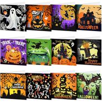 Pacote de 12 cartões comemorativos com pintura de diamante Saillong Halloween Pacote de 12 cartões comemorativos com pintura de diamante Saillong Halloween