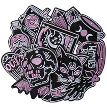 Pacote de 12 com tema de Halloween de Iron on Patches Harsgs Pacote de 12 com tema de Halloween de Iron on Patches Harsgs