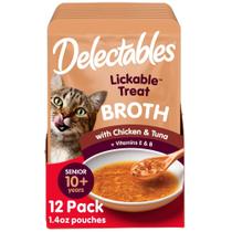 Pacote de 12 guloseimas para gatos Hartz Senior 10+, frango e atum