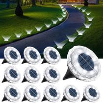 Pacote de 12 lâmpadas solares Ground Lights echosari para Pathway Patio