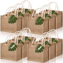 Pacote de 12 sacolas de juta Paterr Burlap marrons 32x21x13 cm Pacote de 12 sacolas de juta Paterr Burlap marrons 32x21x13 cm