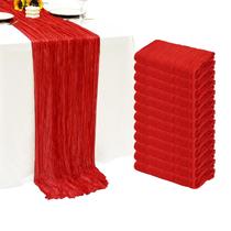 Pacote de 12 Table Runner Seveups, poliéster vermelho, 55x300cm Pacote de 12 Table Runner Seveups, poliéster vermelho, 55x300cm