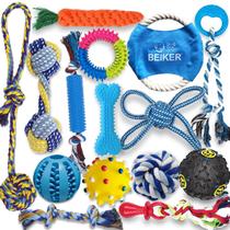 Pacote de 15 brinquedos para mastigar Dog Teething Chew Toys Beiker para raças pequenas, médias e grandes Pacote de 15 brinquedos para mastigar Dog Teething Chew Toys Beiker para raças pequenas, médias e grandes