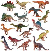 Pacote de 16 olhar realistas 3,5" - Brinquedos de Dinossauro de 4,9" , Plástico Variado Grandes Figuras de Dinossauro, FESTA DE RECURSOS DE APRENDIZAGEM STEM favorece estatuetas de dinossauro para crianças de 3 anos+ - EOIVSH