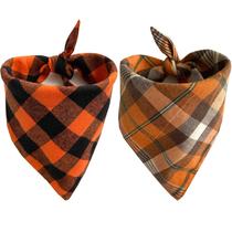 Pacote de 2 bandanas para cães Releaf Thanksgiving Fall para cães GG Pacote de 2 bandanas para cães Releaf Thanksgiving Fall para cães GG