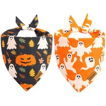 Pacote de 2 bandanas para cães THLOH Halloween para cães de médio e grande porte Pacote de 2 bandanas para cães THLOH Halloween para cães de médio e grande porte
