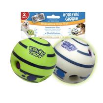 Pacote de 2 brinquedos interativos para cães Wobble Wag Giggle Ball